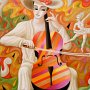 Il violoncellista delle ciliege - cm 100x80